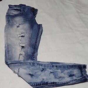 No Boundaries High Rise  Sculpting Women Light Blue Distressed Skinny Jeans